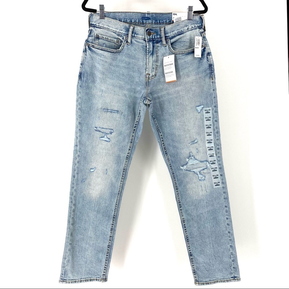 Old Navy Men's Slim Fit Distressed Lightwash Jean